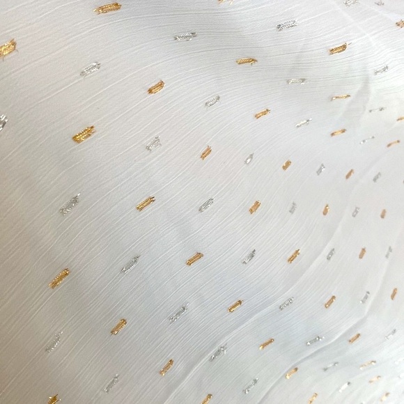 ModCloth Illuminated Elegance Cream + Metallic Chiffon Maxi Dress Size Large NWT - Picture 9 of 12